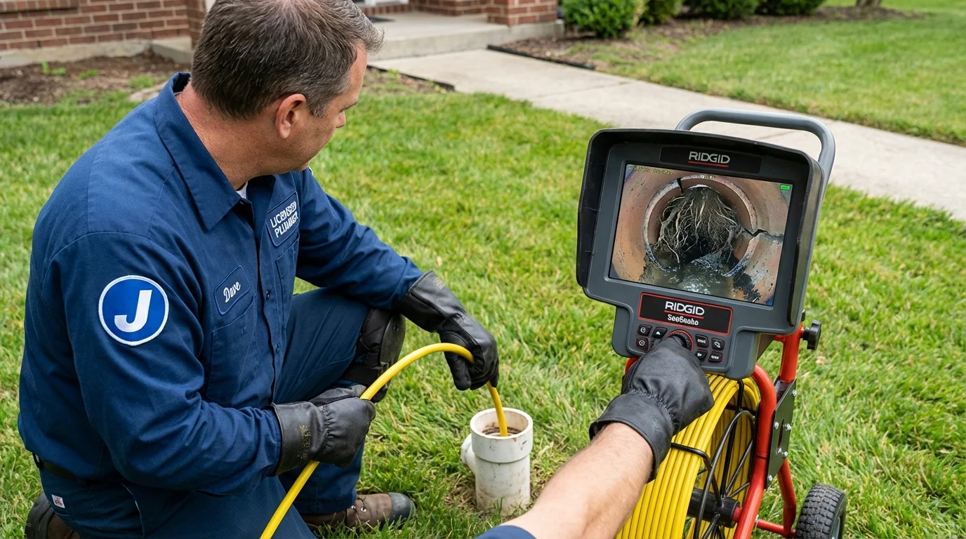 Sewer camera inspection being performed by Johns Plumbing LLC in New Providence