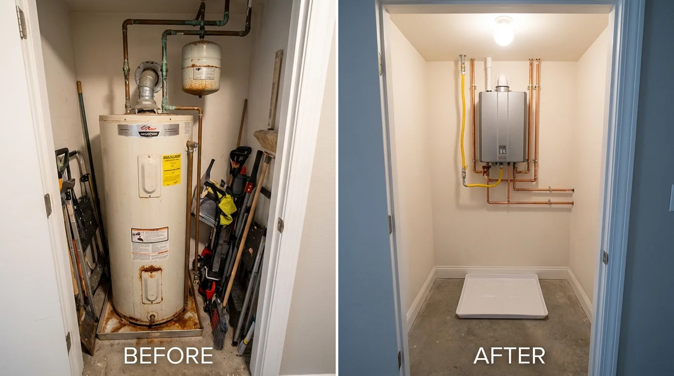 Tank water heater versus wall-mounted tankless unit comparison for New Providence, NJ homeowners
